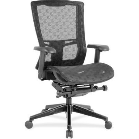 LORELL Lorell® Checkerboard Design High-Back Mesh Chair - Black 85560